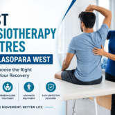 Physiotherapist helping a patient with rehabilitation exercises at a physiotherapy centre in Nalasopara West.