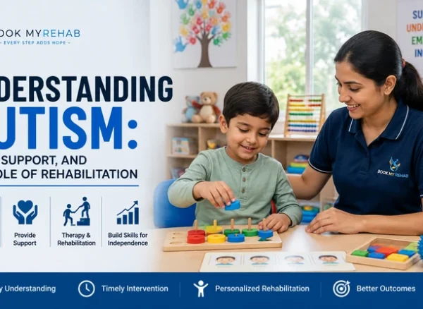 Child receiving personalized rehabilitation support from a therapist in a modern therapy clinic