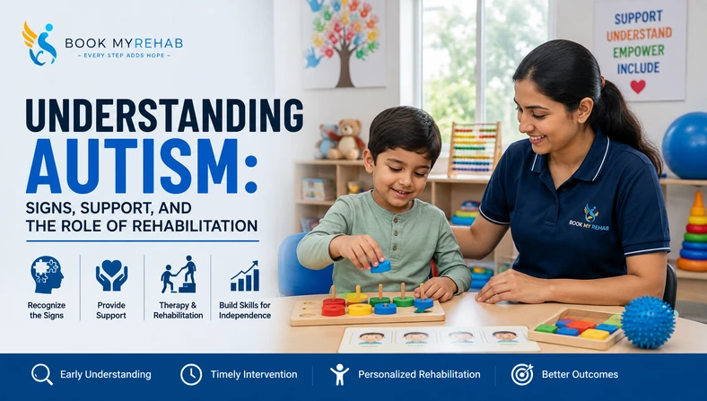 Child receiving personalized rehabilitation support from a therapist in a modern therapy clinic