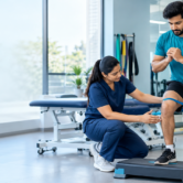 Physiotherapist helping a patient with ACL rehabilitation in Nalasopara